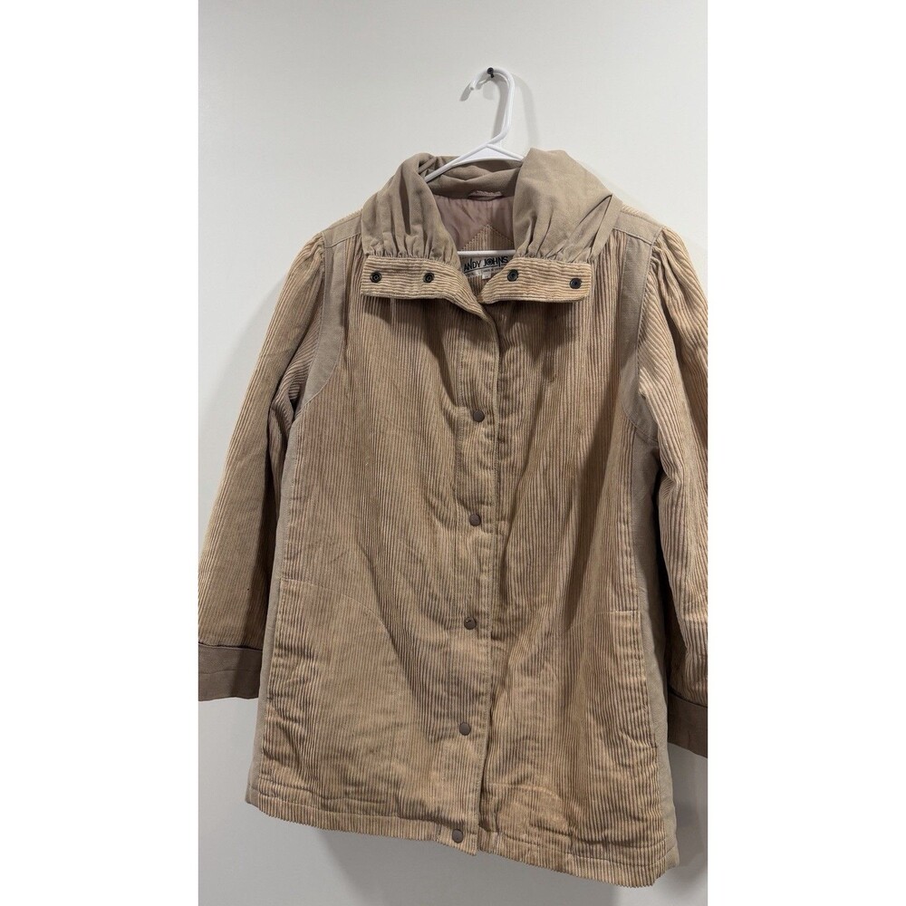 Vtg Corduroy Jacket Coat Andy Johns Puff Sleeve Chunky Medium